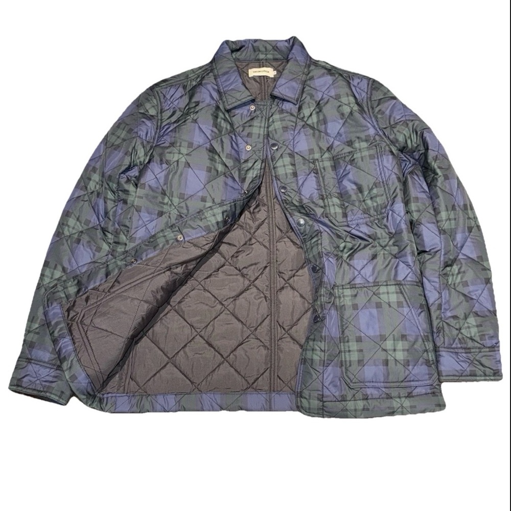 Taylor Stitch The Ojai Jacket in Blackwatch Plaid Diamond Quilted Coat Size 40 M